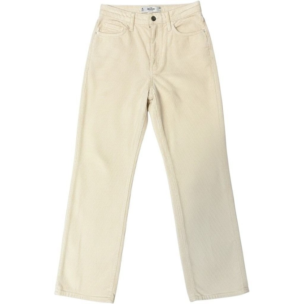 Hollister Ultra High-Rise Straight Corduroy Pants Cream W25 1R Off-White